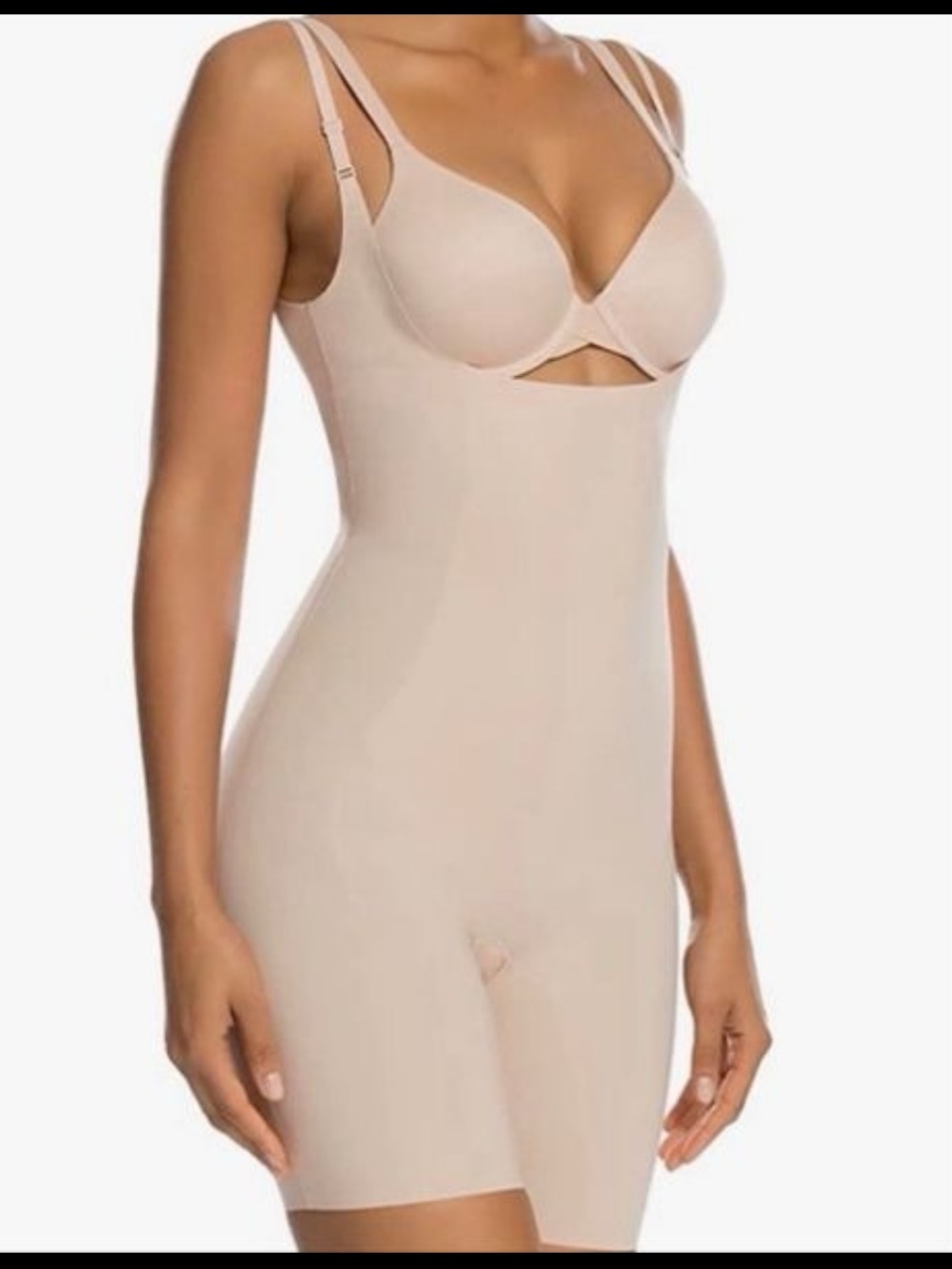 Spanx shapewear Women's Simplicity OnCore Open-Bust Mid-Thigh Bodysuit plus size